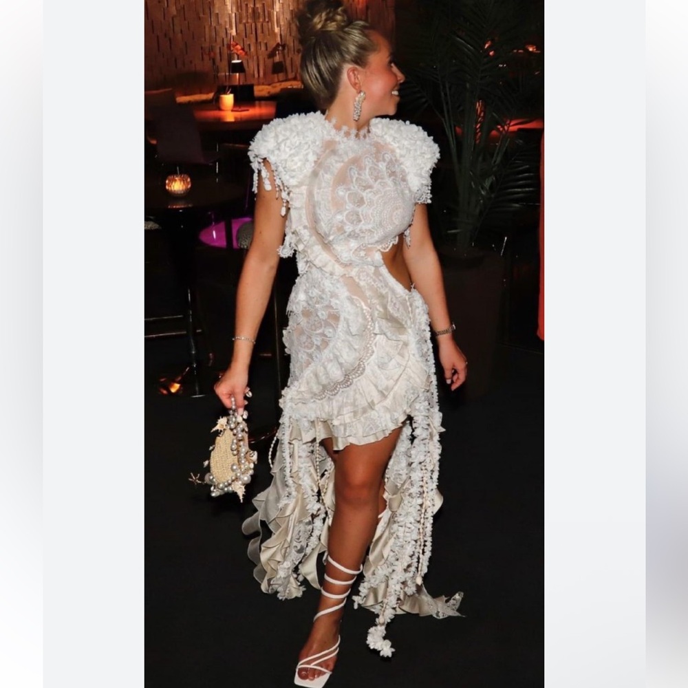 $3,750 Zimmermann Wonderland Lace Frill Dress  Ready to Wear AU1 - Picture 5 of 12
